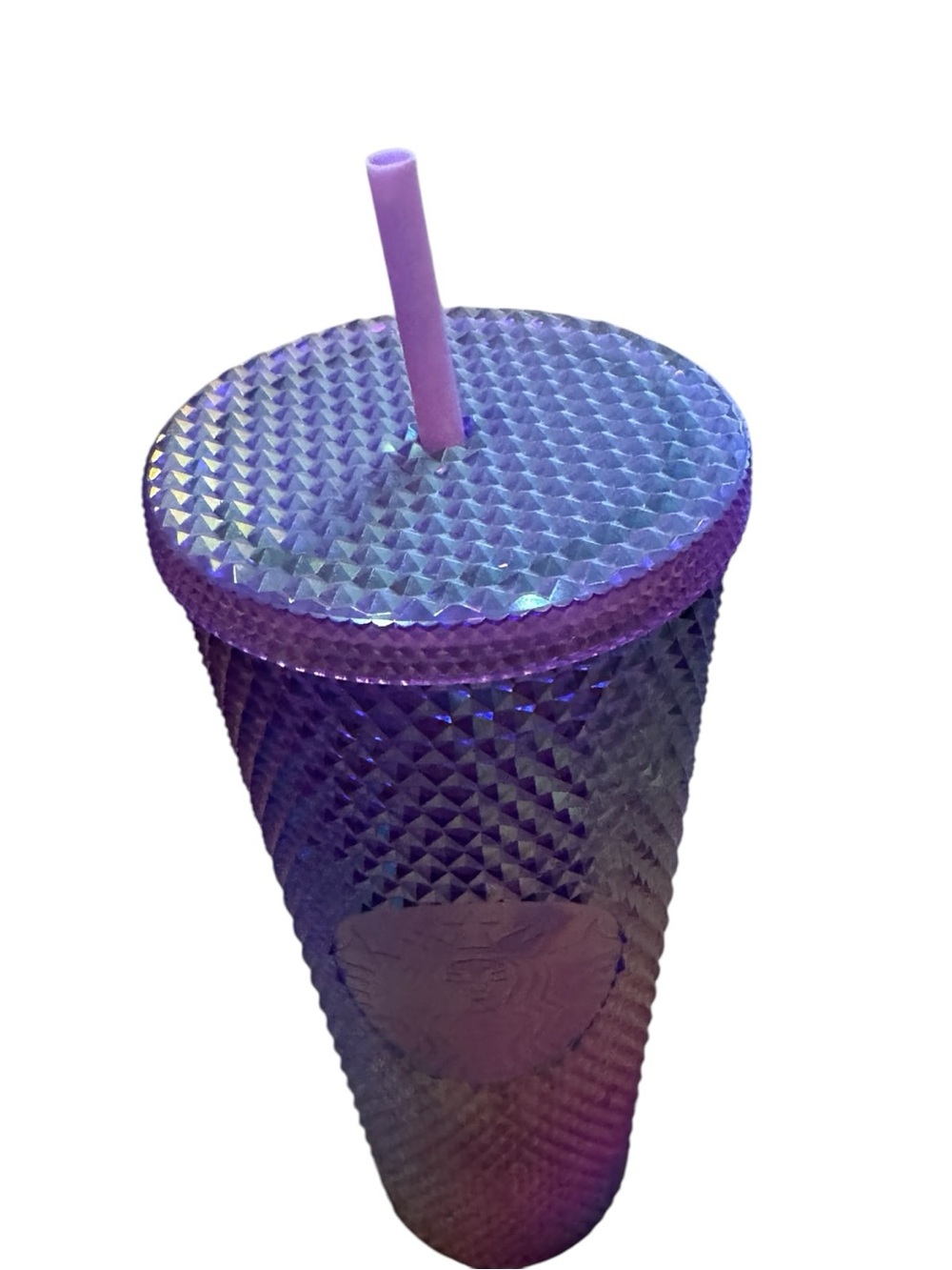 Starbucks 2022 NEW Purple Studded Oil Slick 24 Oz Iridescent Tumbler with Straw - Picture 5 of 6